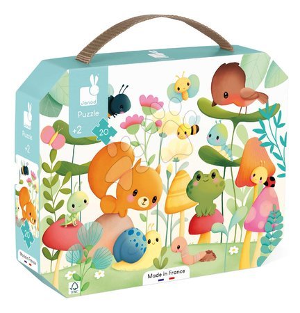 Kids' puzzles up to 100 pieces - Puzzle in the suitcase Garden Animals Janod - 2