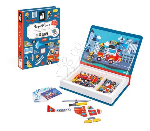 Magnets and magnetic toys - Magnetic Book Firefighters Magnetibook Janod - 5