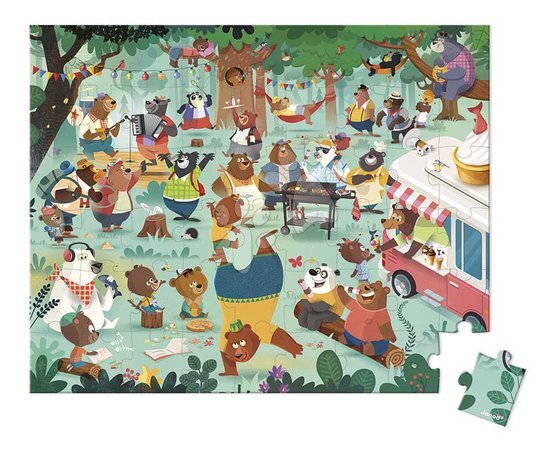 Jigsaw puzzles and games from manufacturer Janod - Puzzle in the suitcase Bear Family Janod