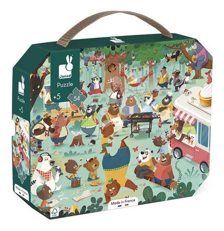 Jigsaw puzzles and games from manufacturer Janod - Puzzle in the suitcase Bear Family Janod_1