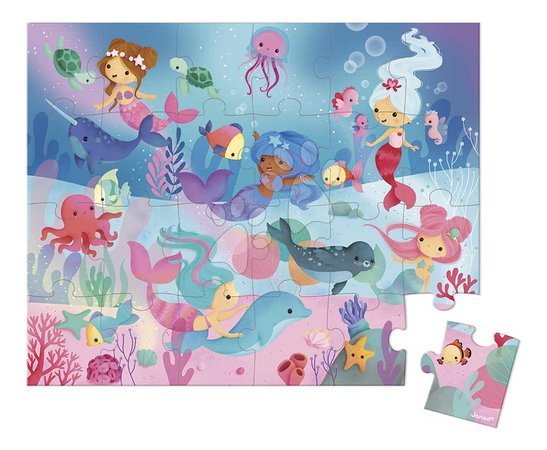 Jigsaw puzzles and games from manufacturer Janod - Puzzle in the suitcase Mermaid Janod