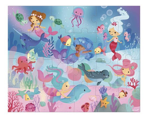 Jigsaw puzzles and games from manufacturer Janod - Puzzle in the suitcase Mermaid Janod_1