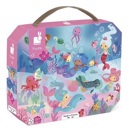 Kids' puzzles up to 100 pieces - Puzzle in the suitcase Mermaid Janod - 2