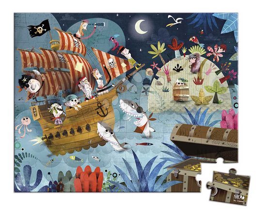Jigsaw puzzles and games from manufacturer Janod - Puzzle in the treasure hunters' suitcase Janod