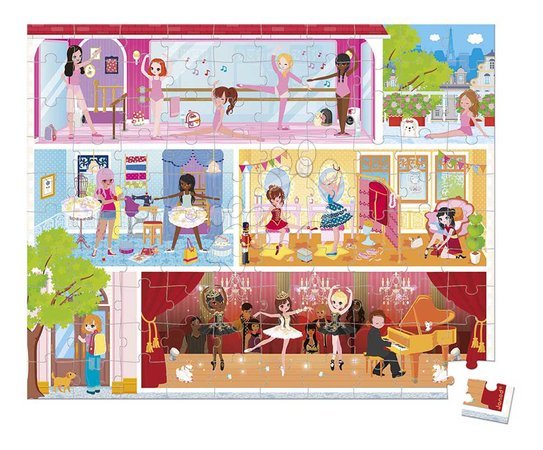 Kids' 100-300 piece puzzles - Puzzle in the suitcase Ballet School Janod