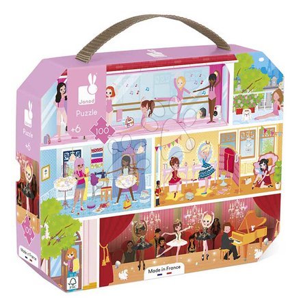 Kids' 100-300 piece puzzles - Puzzle in the suitcase Ballet School Janod_1