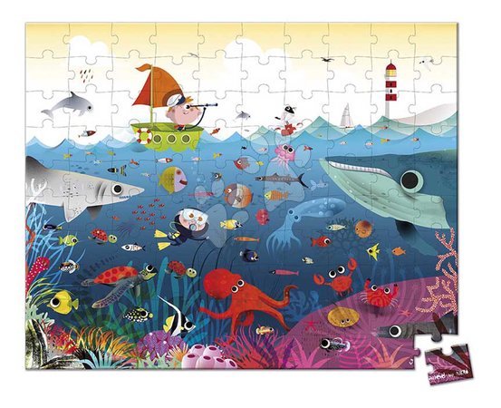 Kids' 100-300 piece puzzles - Puzzle in the suitcase Underwater World Janod