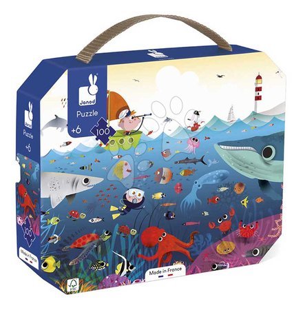 Kids' 100-300 piece puzzles - Puzzle in the suitcase Underwater World Janod_1