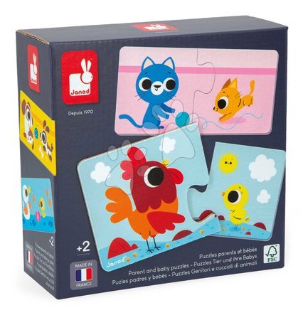 Pexeso - Jogo social para crianças Duonimo Encontre os filhotes dos animais Pais e Filhotes Quebra-cabeças Janod - 4