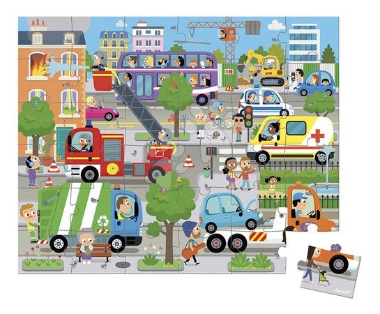 Jigsaw puzzles and games from manufacturer Janod - Puzzle in the suitcase City Janod