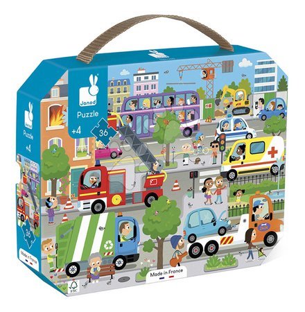 Jigsaw puzzles and games from manufacturer Janod - Puzzle in the suitcase City Janod_1