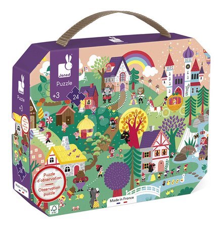 Jigsaw puzzles and games from manufacturer Janod - Puzzle in the suitcase Fairy Tales Observation Puzzle Janod_1