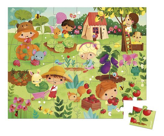Jigsaw puzzles and games from manufacturer Janod - Puzzle in the suitcase Garden Janod