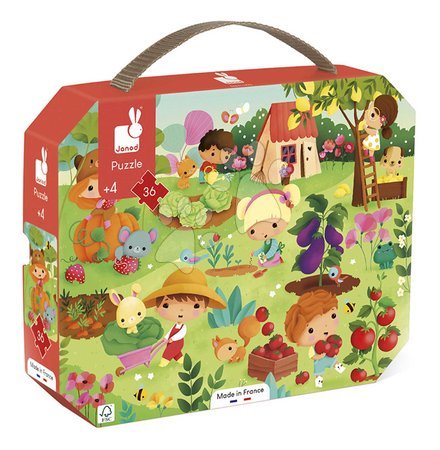 Jigsaw puzzles and games from manufacturer Janod - Puzzle in the suitcase Garden Janod_1