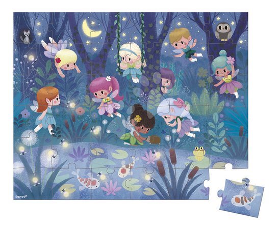 Jigsaw puzzles and games from manufacturer Janod - Puzzle in the suitcase Night Fairies Janod