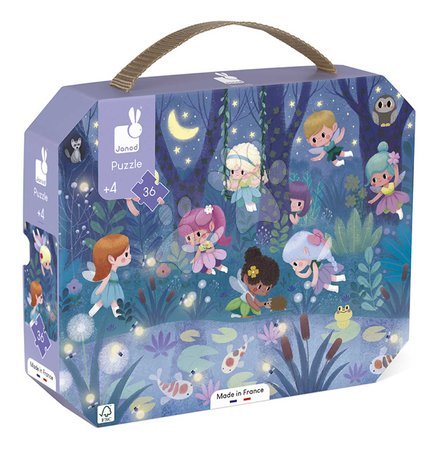 Jigsaw puzzles and games from manufacturer Janod - Puzzle in the suitcase Night Fairies Janod_1