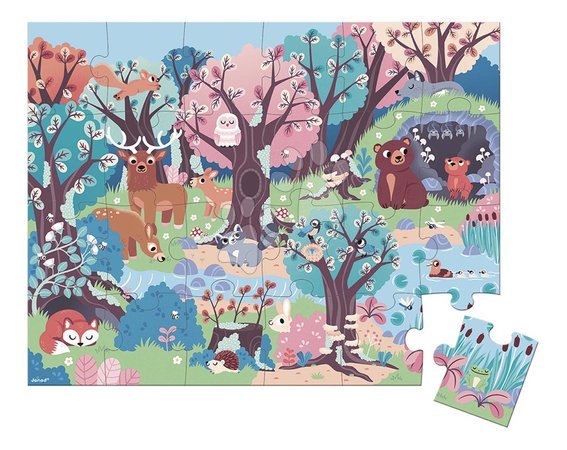 Jigsaw puzzles and games from manufacturer Janod - Glow in the Dark Puzzle Forest Janod