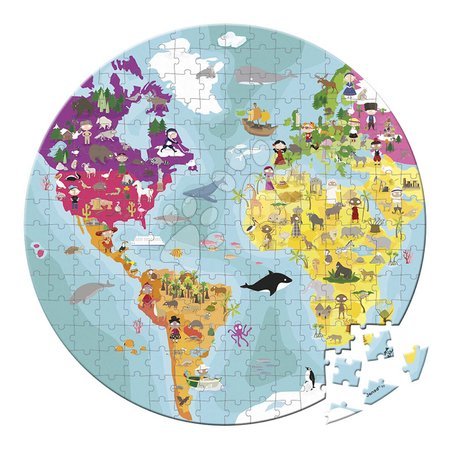 Kids' 100-300 piece puzzles - Puzzle in the suitcase Earth Globe Janod