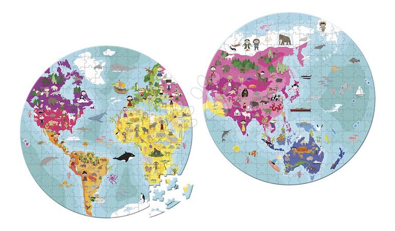 Kids' 100-300 piece puzzles - Puzzle in the suitcase Earth Globe Janod - 2