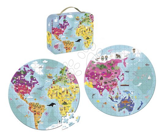 Kids' 100-300 piece puzzles - Puzzle in the suitcase Earth Globe Janod - 3