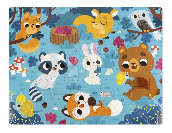 Jigsaw puzzles and games from manufacturer Janod - Sensory puzzle Forest animals Tactile Puzzle Janod_1