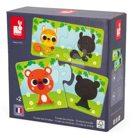 Matching games - Board game for children Duonimo Find the animal shadows Janod - 3