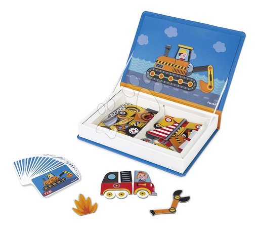Magnets and magnetic toys - Magnetic Book Transportation Vehicles Magnetibook Janod