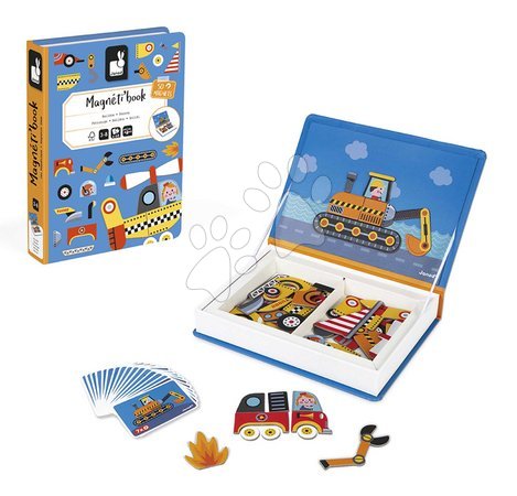 Magnets and magnetic toys - Magnetic Book Transportation Vehicles Magnetibook Janod - 5