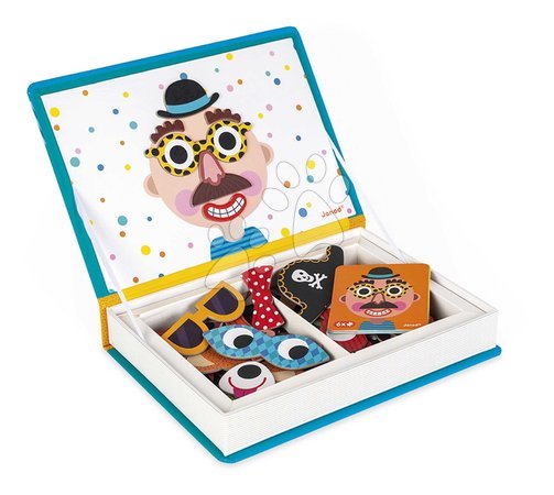 Magnets and magnetic toys - Magnetic book Fun Faces boys Magnetibook Janod_1