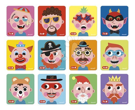 Magnets and magnetic toys - Magnetic book Fun Faces boys Magnetibook Janod - 4