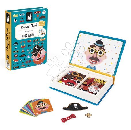 Magnets and magnetic toys - Magnetic book Fun Faces boys Magnetibook Janod - 5