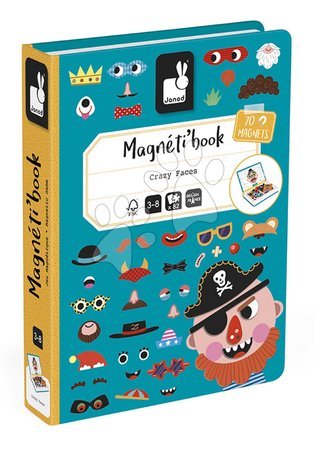 Magnets and magnetic toys - Magnetic book Fun Faces boys Magnetibook Janod - 6