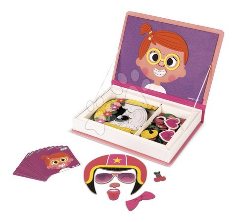 Magnets and magnetic toys - Magnetic Book Fun Faces Girls Magnetibook Janod