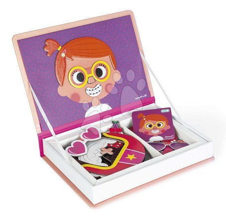 Magnets and magnetic toys - Magnetic Book Fun Faces Girls Magnetibook Janod_1