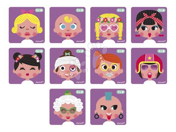 Magnets and magnetic toys - Magnetic Book Fun Faces Girls Magnetibook Janod - 4