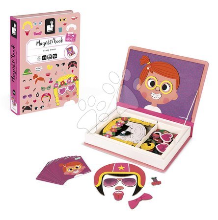 Magnets and magnetic toys - Magnetic Book Fun Faces Girls Magnetibook Janod - 5