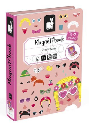 Magnets and magnetic toys - Magnetic Book Fun Faces Girls Magnetibook Janod - 6
