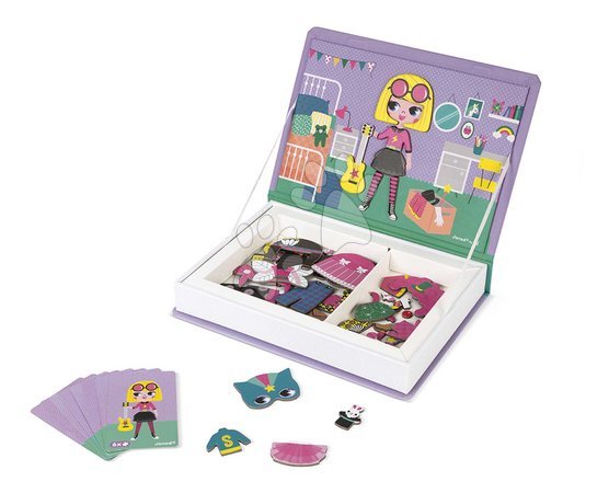 Magnets and magnetic toys - Magnetic book Dressing up girls Magnetibook Janod
