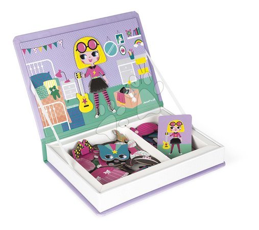 Magnets and magnetic toys - Magnetic book Dressing up girls Magnetibook Janod_1