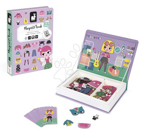 Magnets and magnetic toys - Magnetic book Dressing up girls Magnetibook Janod - 5