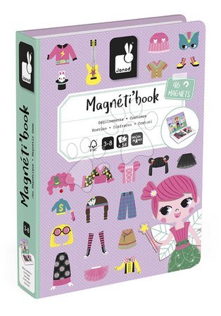 Magnets and magnetic toys - Magnetic book Dressing up girls Magnetibook Janod - 6