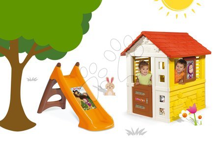 Domečky se skluzavkou - Set domeček Máša a medvěd Pretty Smoby - 1