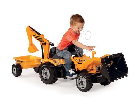 Dječja vozila na pedale - SMOBY 33389 Traktor Builder Max s prívesom, bágrom a nakladačom  185 cm dlhý - 1