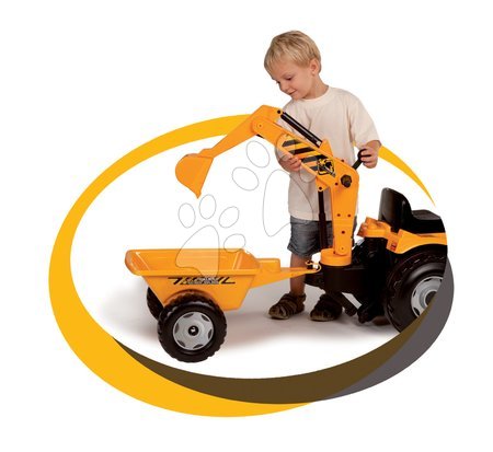 Dječja vozila na pedale - SMOBY 33389 Traktor Builder Max s prívesom, bágrom a nakladačom  185 cm dlhý - 2