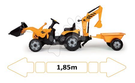Dječja vozila na pedale - SMOBY 33389 Traktor Builder Max s prívesom, bágrom a nakladačom  185 cm dlhý - 3