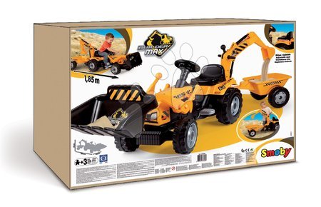 Dječja vozila na pedale - SMOBY 33389 Traktor Builder Max s prívesom, bágrom a nakladačom  185 cm dlhý - 4