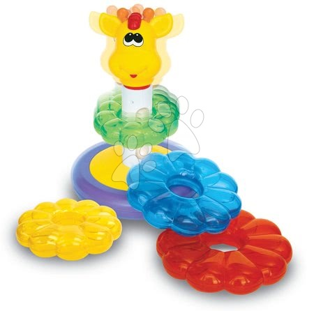 Igračke zvučne - KIDDIELAND 38232 Activity zábavná žirafa s krúžkami s melódiou zvukmi a svetlom, od 12 mesiacov, 18*18*27 cm - 1