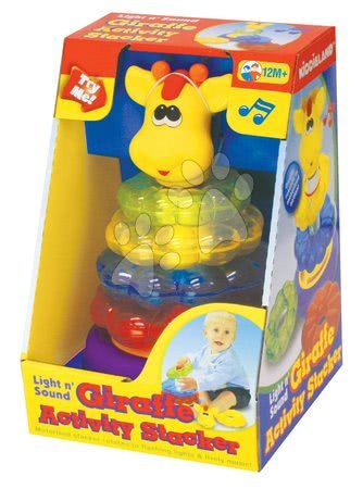 Igračke zvučne - KIDDIELAND 38232 Activity zábavná žirafa s krúžkami s melódiou zvukmi a svetlom, od 12 mesiacov, 18*18*27 cm - 2