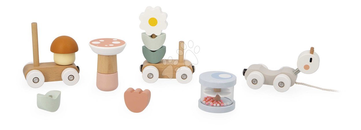 Pull-along toys - Wooden Pull-Along Train Snail Snail Train Sweet Cocoon Janod - 3