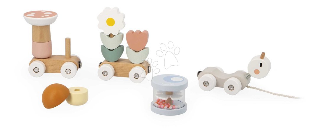 Pull-along toys - Wooden Pull-Along Train Snail Snail Train Sweet Cocoon Janod - 4